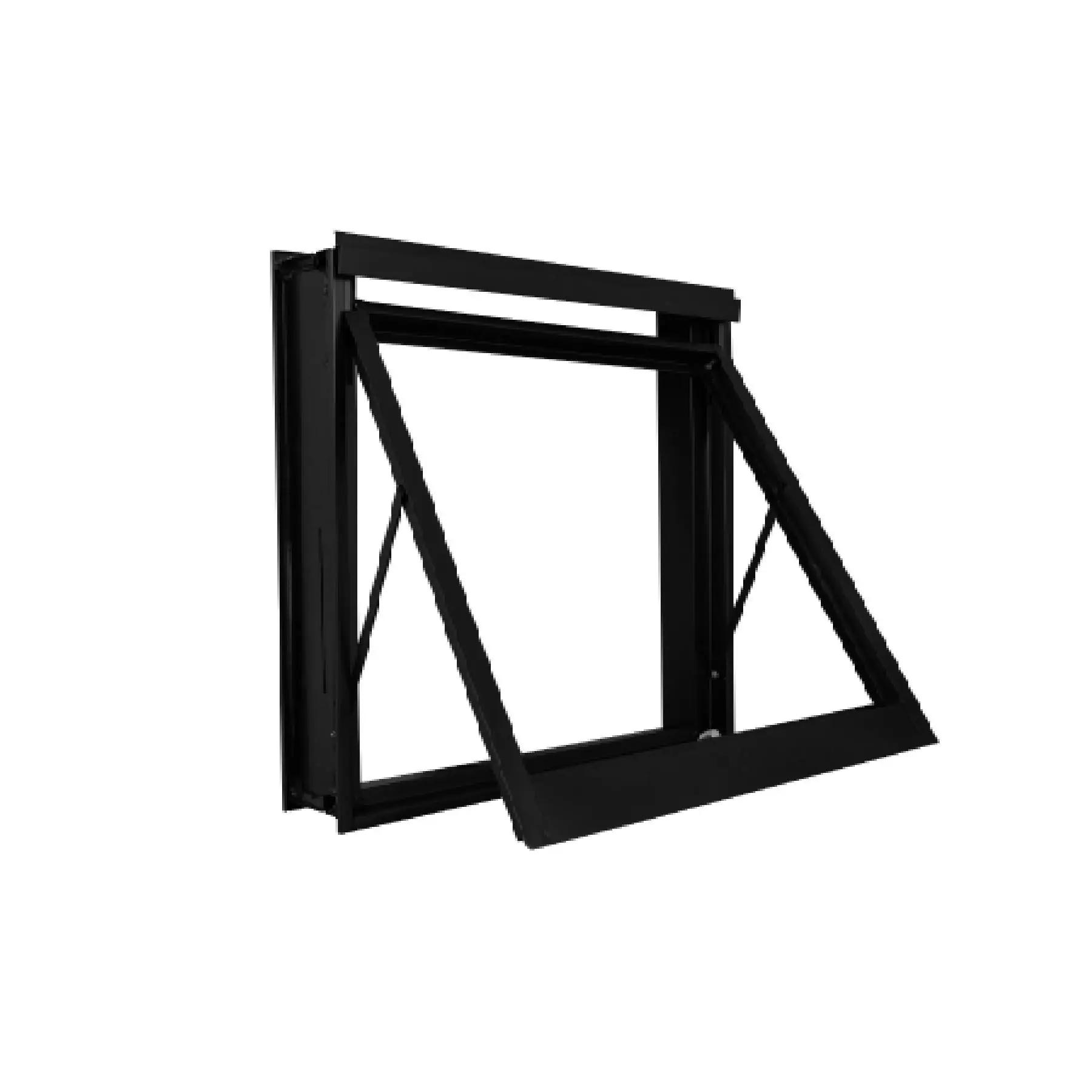Janela de Alumínio Maxim-ar 2 Folhas 60x60cm com Vidro 3mm Stander Alumínio CRV Preta
