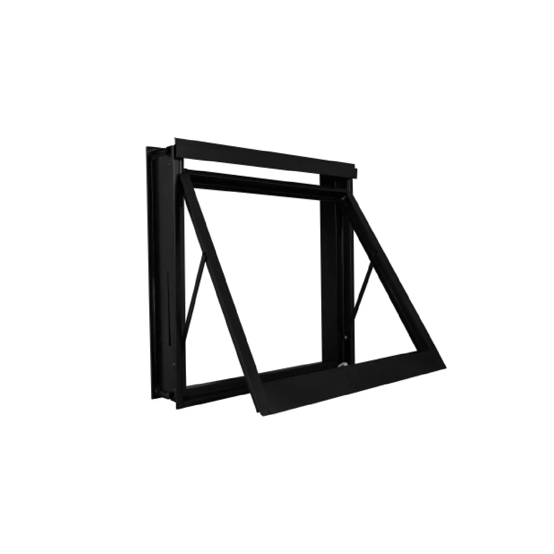 Janela de Alumínio Maxim-ar 2 Folhas 60x80cm com Vidro 3mm Stander Alumínio CRV Preta