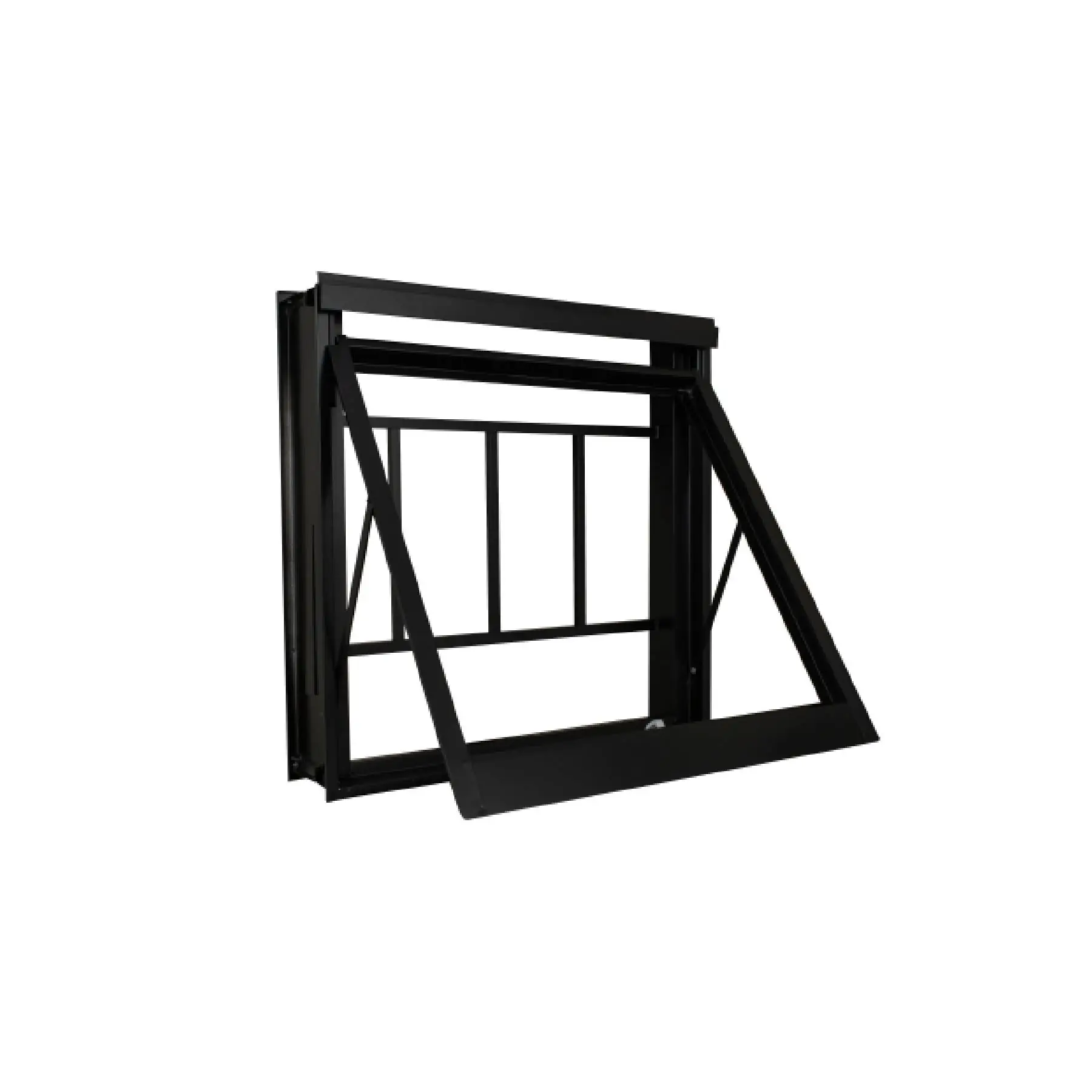 Janela de Alumínio Maxim-ar 2 Folhas 60x80cm com Grade e Vidro 3mm Stander Alumínio CRV Preta