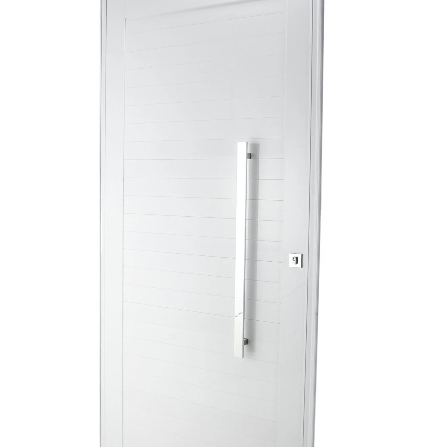 Kit Porta Alumínio Pivotante Direito Branca 215x90cm Com Batente Nobre  CRV