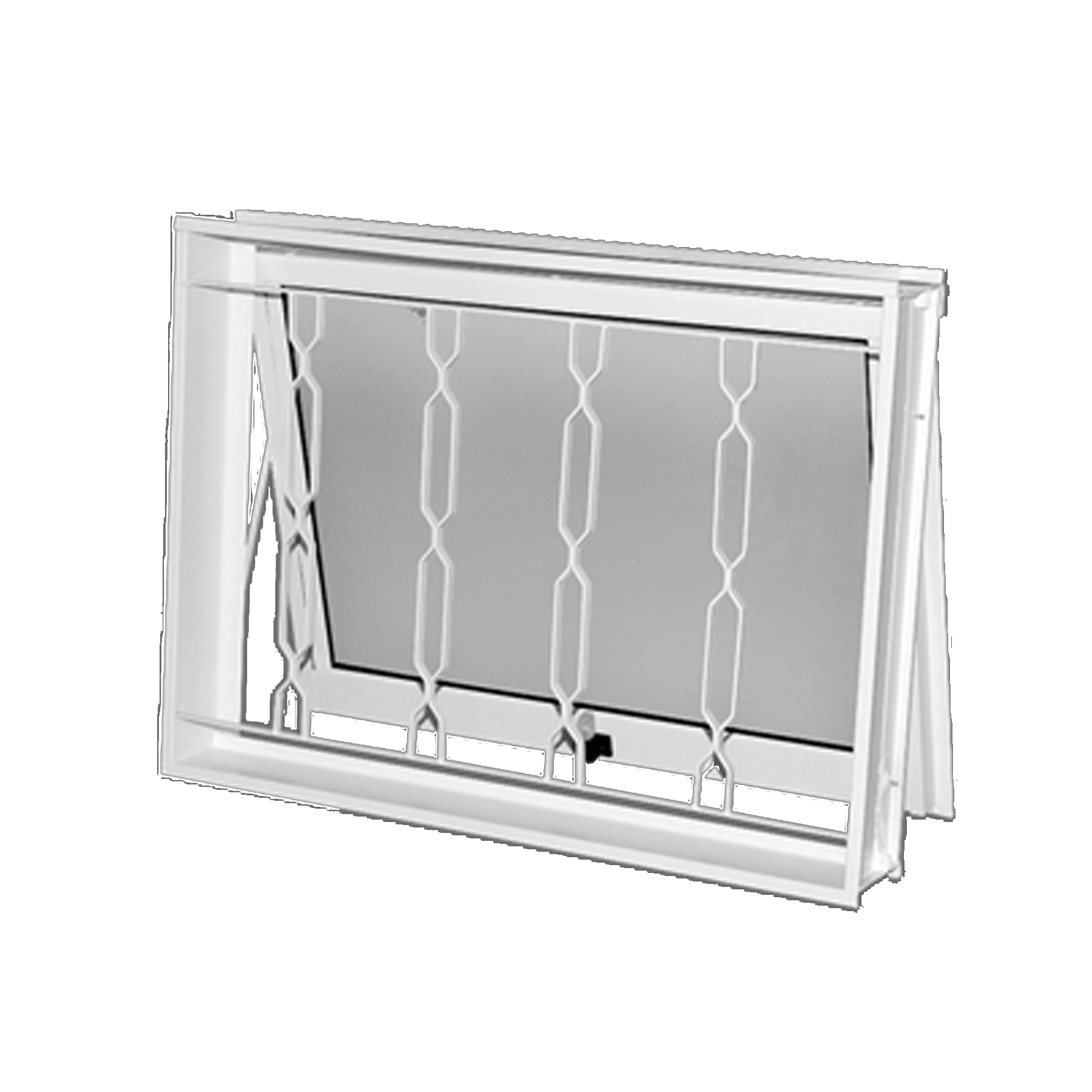 Janela de Aço Maxim-ar 60x60cm com Grade Ideal CRV Branca