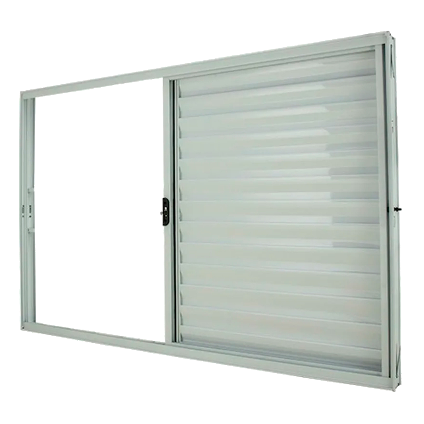 Janela de Alumínio Veneziana 3 Folhas 100x120cm com Vidro 3mm Classic CRV Branca