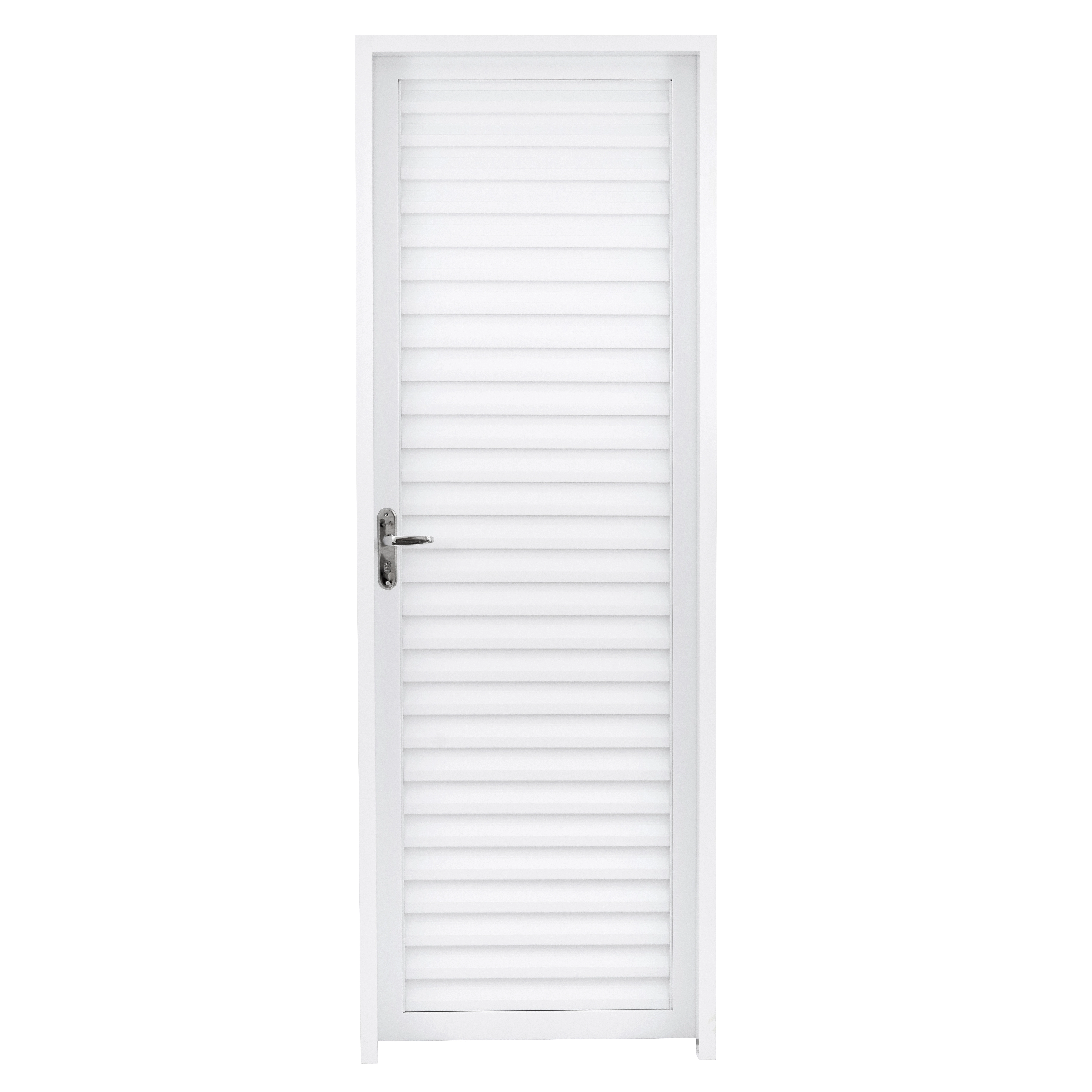 Porta Laminada de Giro Aço Branco Requadro 12cm 2,15x0,75m Lado Direito Linha Ideal CRV