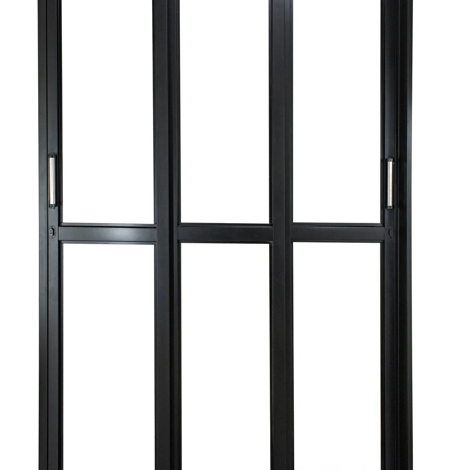 Porta De Correr De Aço 215x200cm 3 Folhas Moveis Ideal Crv Esquadrias Preto