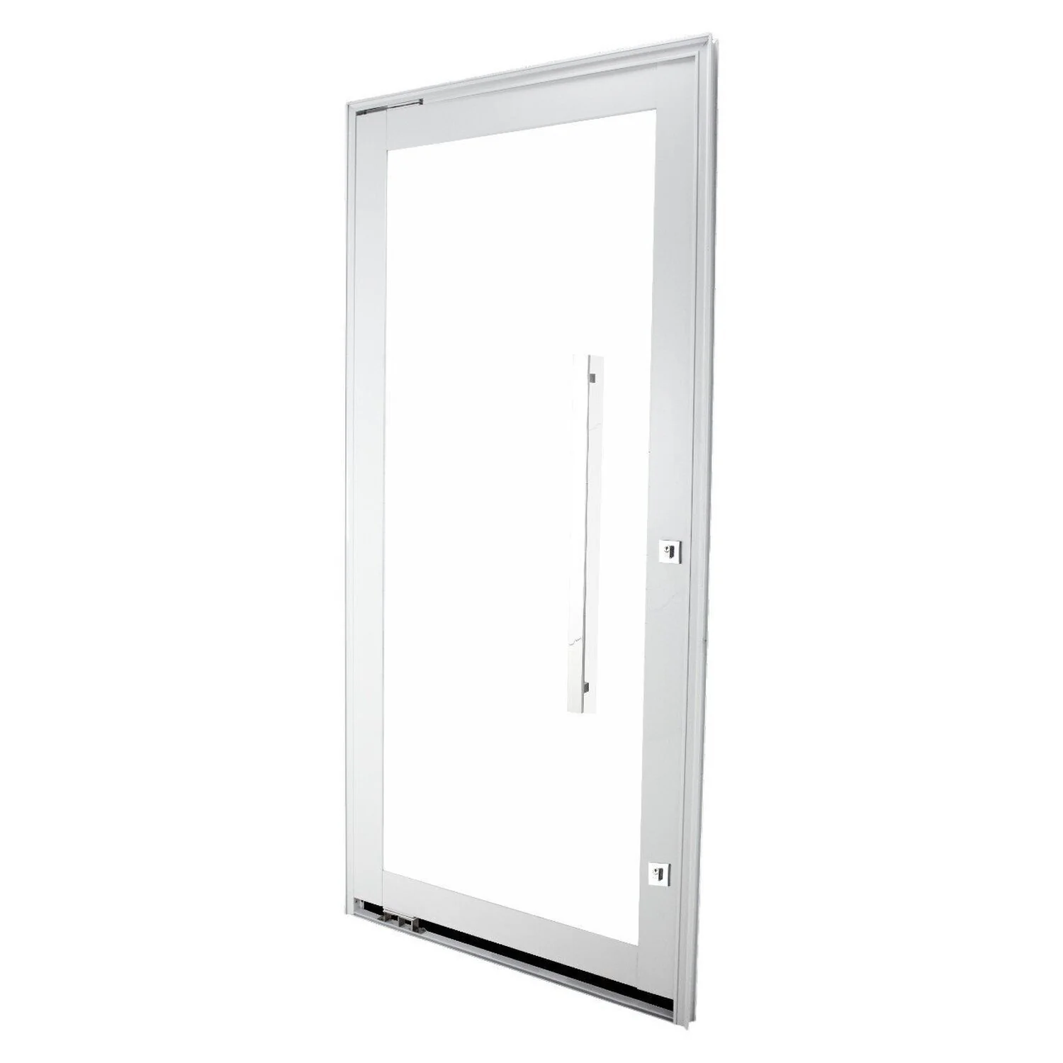 Kit Porta Alumínio Pivotante Direito Branca 228,5x1,15cm Com Batente Nobre  CRV