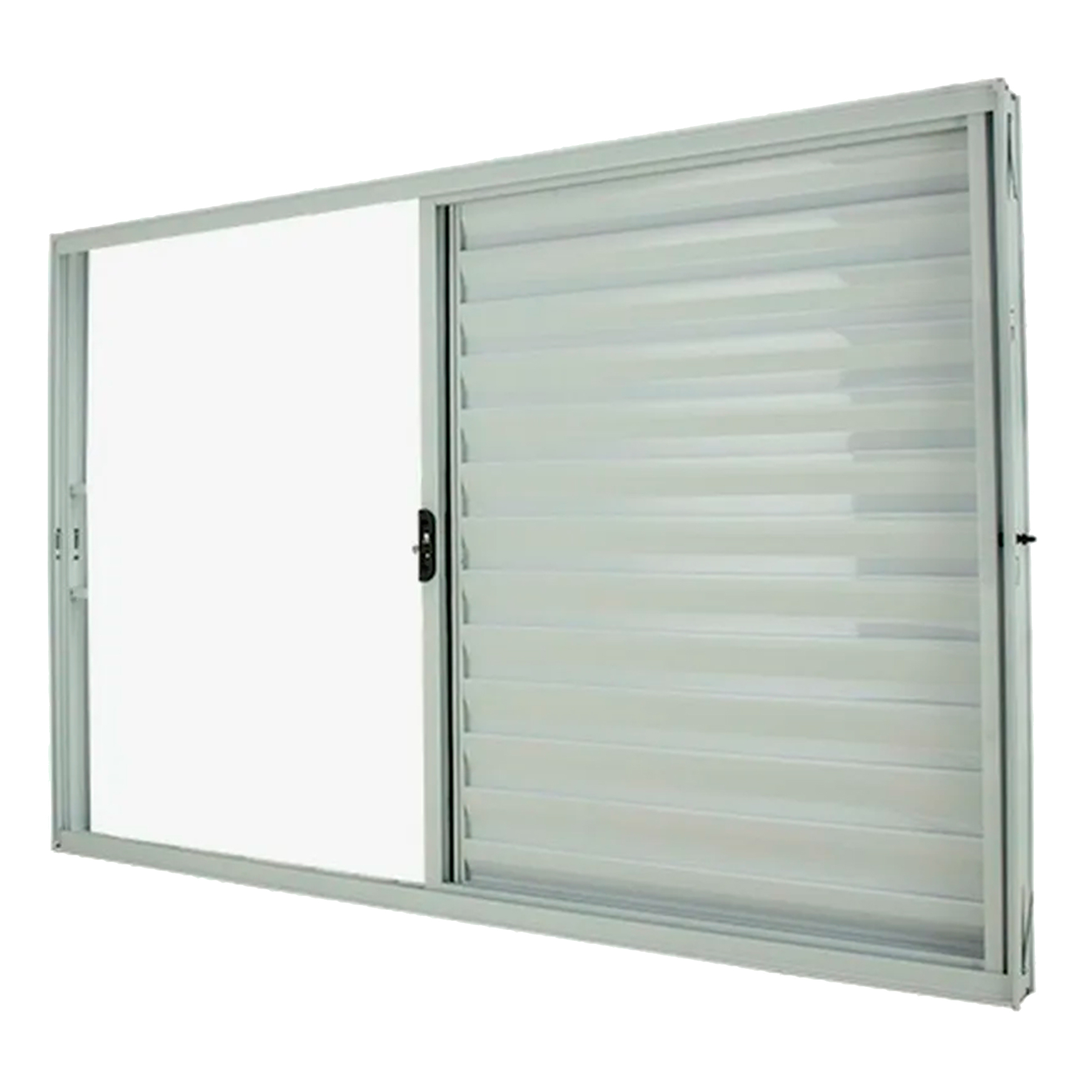 Janela de Alumínio Veneziana 3 Folhas 100x150cm com Vidro 3mm Classic CRV Branca