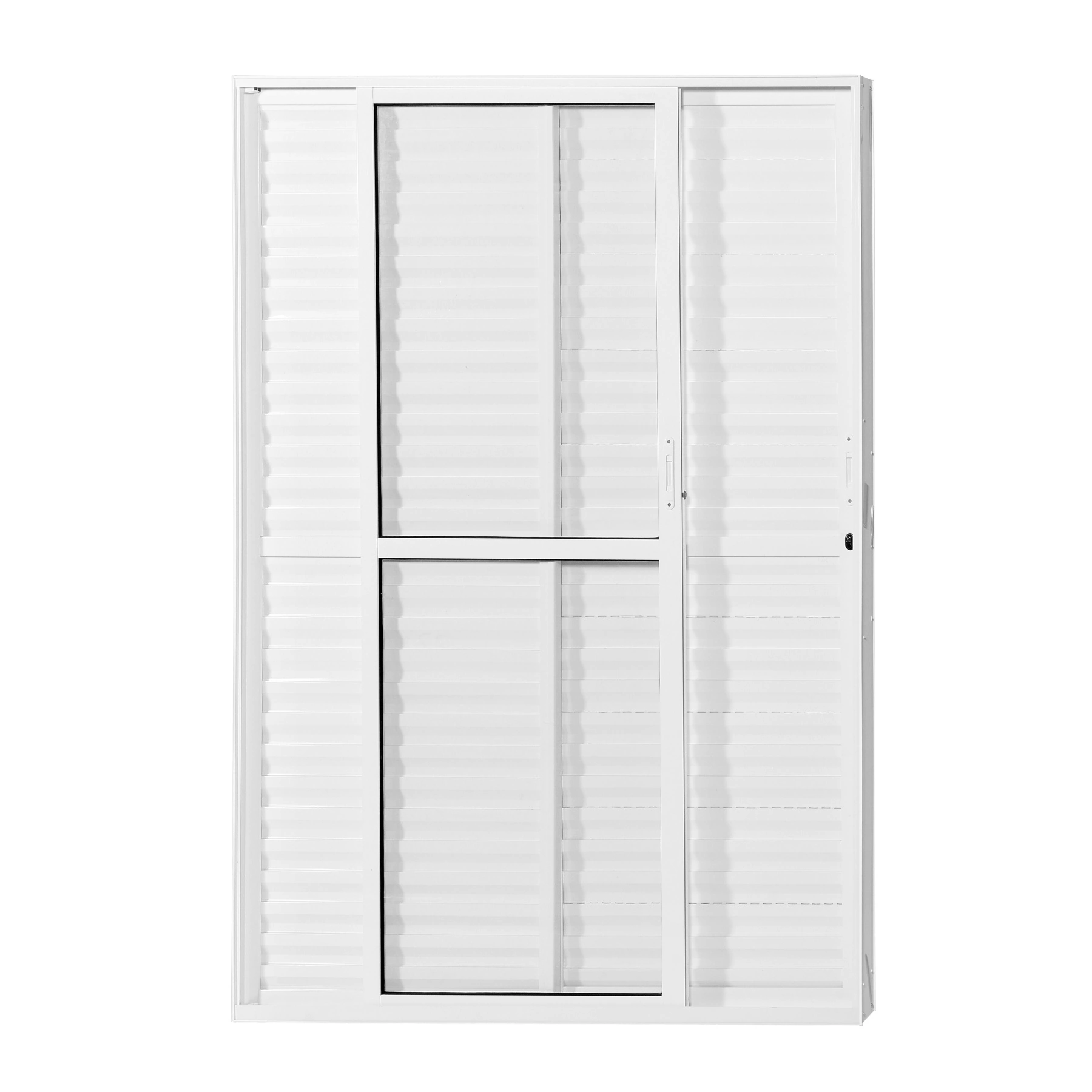 Porta Balcão de Correr Esquerdo 3 Folhas Alumínio Pintado Branco 210x120cm Classic CRV