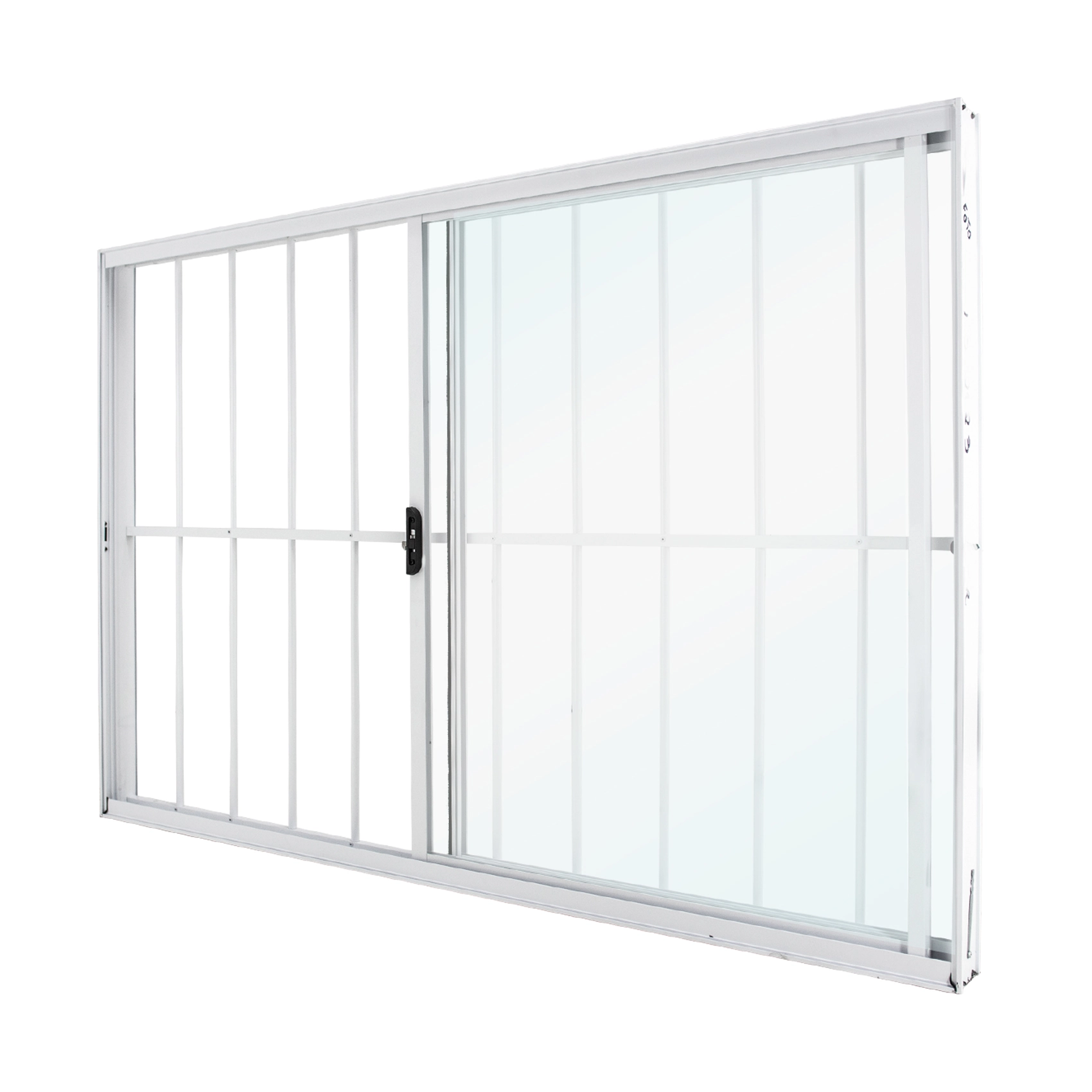 Janela de Alumínio de Correr 2 Folhas 100x120cm com Grade e Vidro 3mm Classic CRV Branca