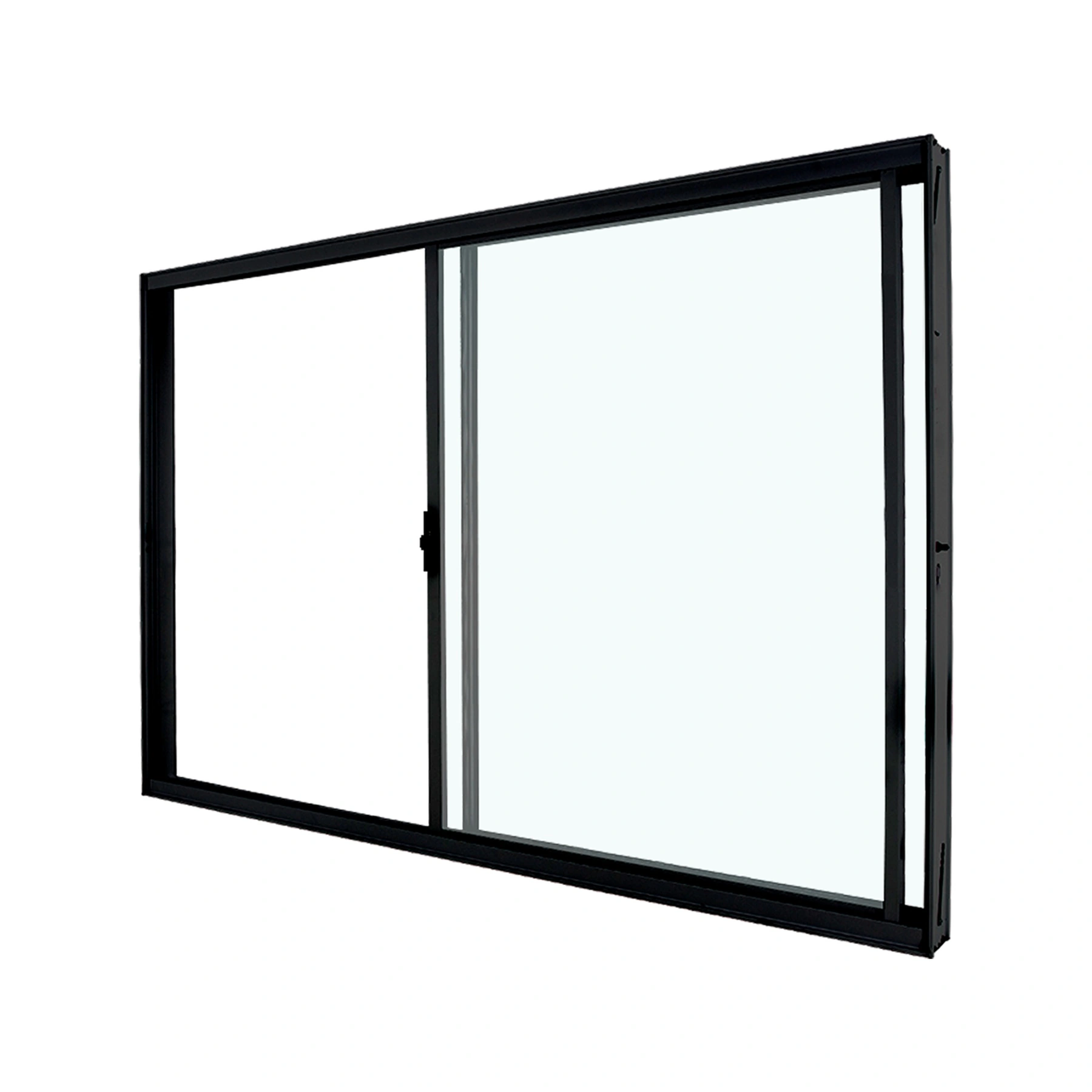 Janela de Alumínio de Correr 2 Folhas 100x120cm com Vidro 3mm Classic CRV Preta