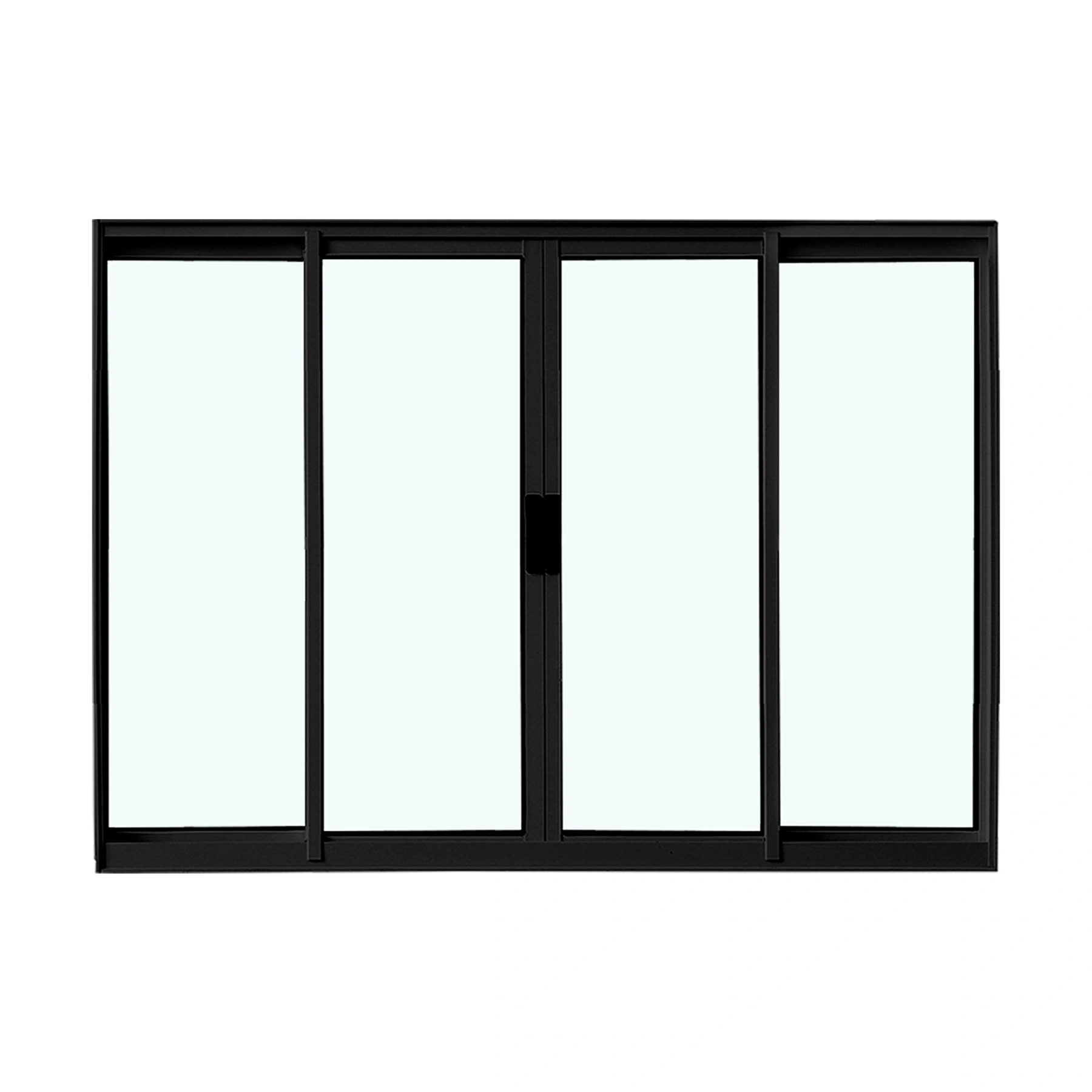 Janela de Alumínio de Correr 4 Folhas 100x200cm com Vidro 3mm Classic CRV Preta