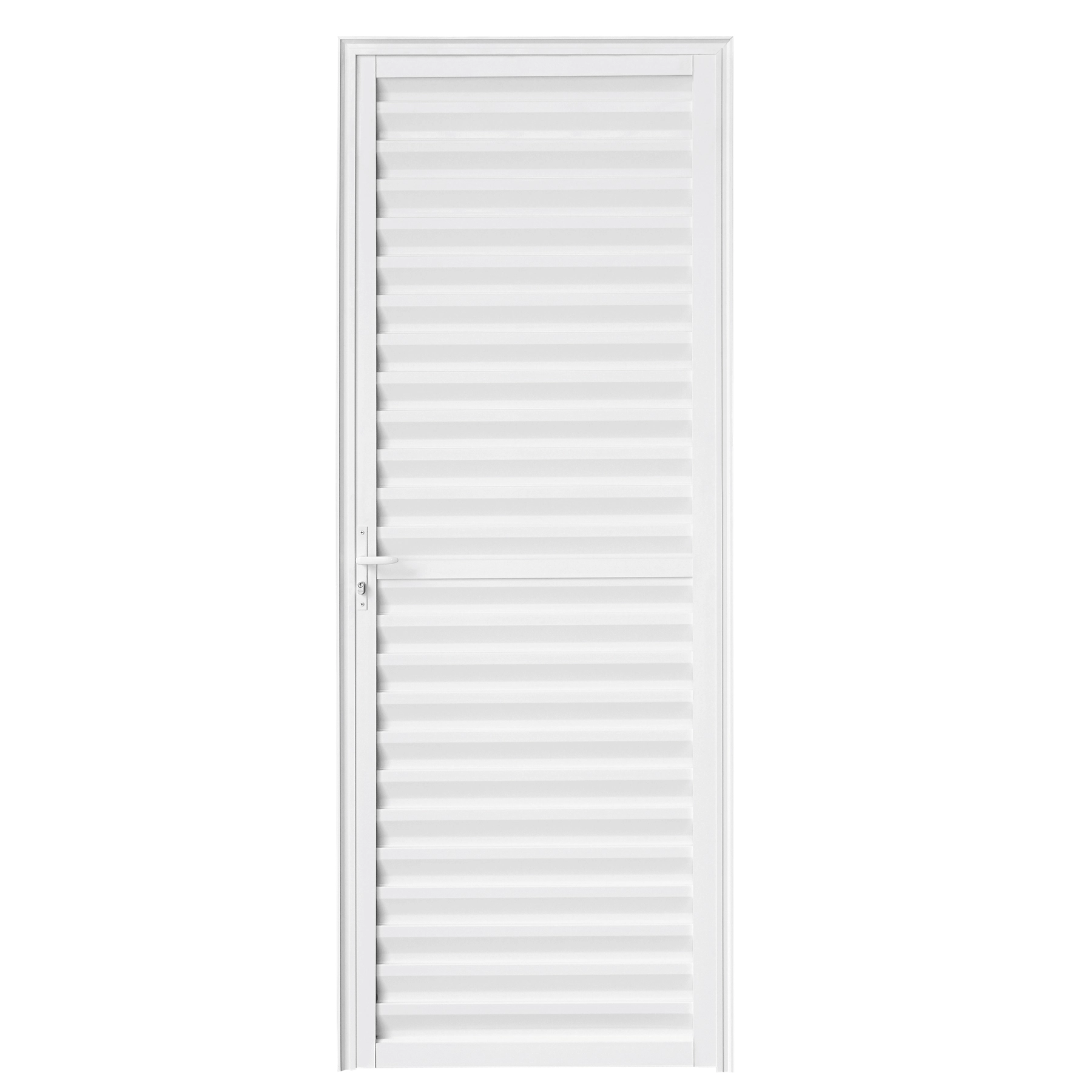 Porta Veneziana de Giro Direito 1 Folha Alumínio Pintado Branco 210x70cm Classic CRV