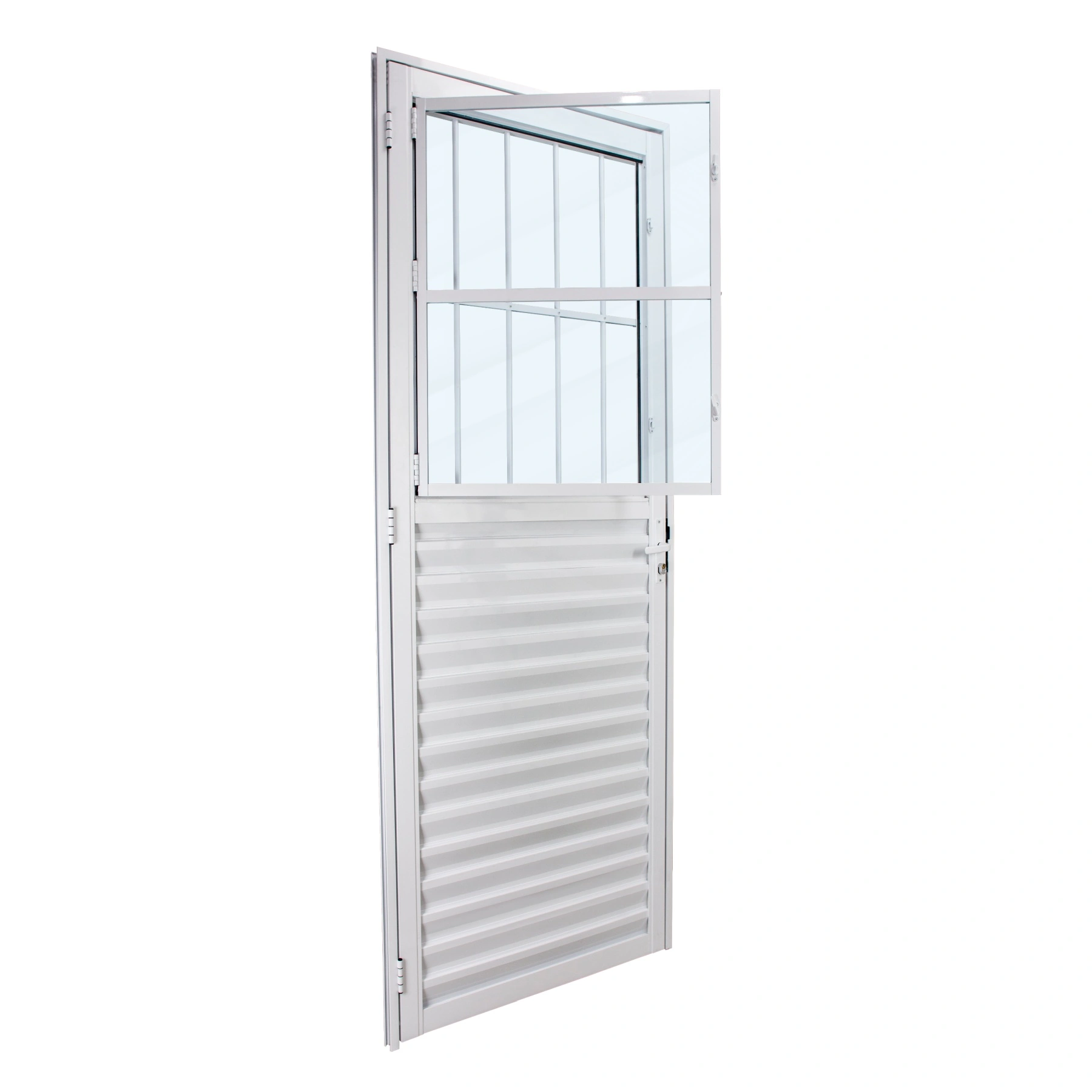 Porta Postigo de Giro Esquerdo 1 Folha Alumínio Pintado Branco 210x80cm Classic CRV