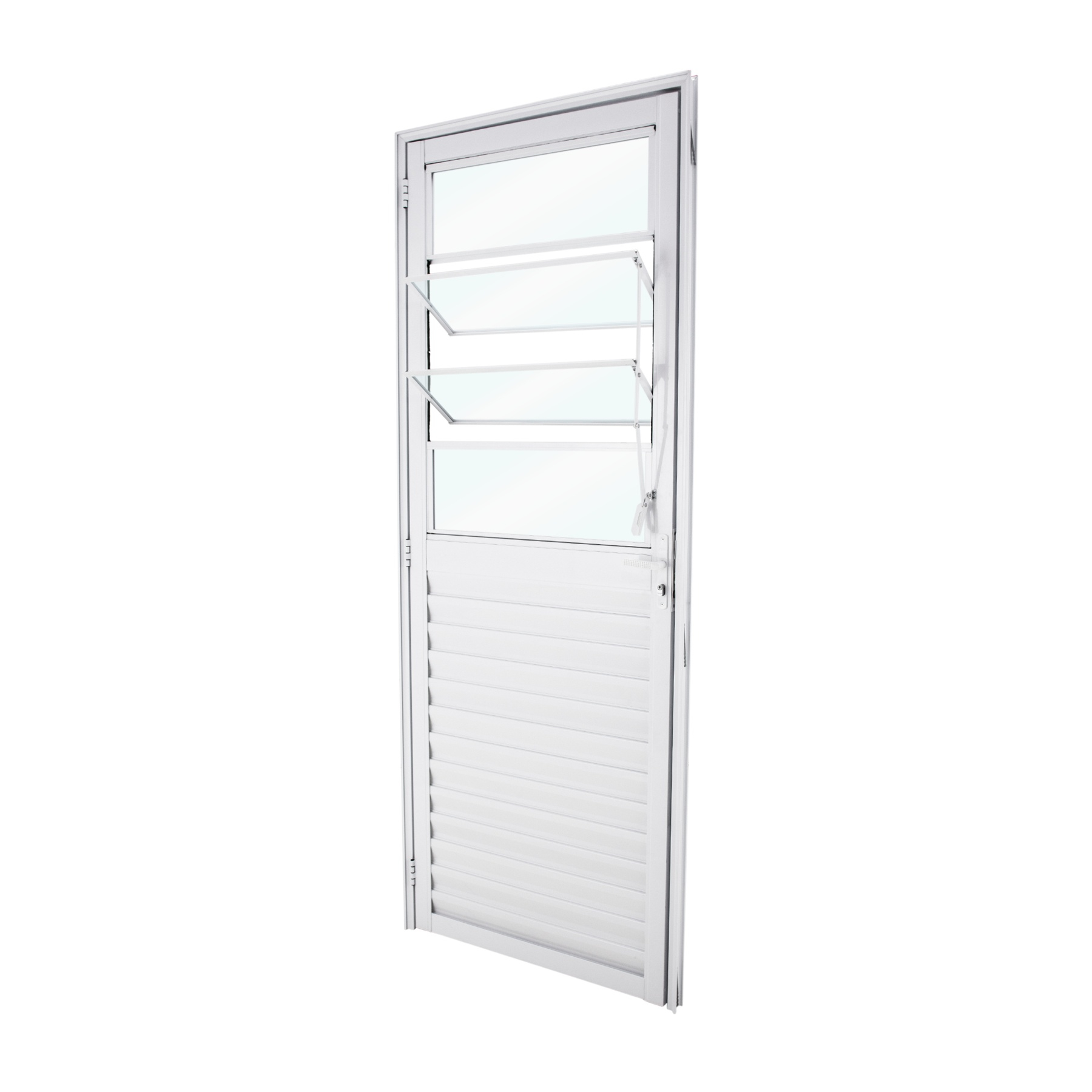 Porta Basculante de Giro Direito 1 Folha Alumínio Pintado Branco 210x80cm Classic CRV