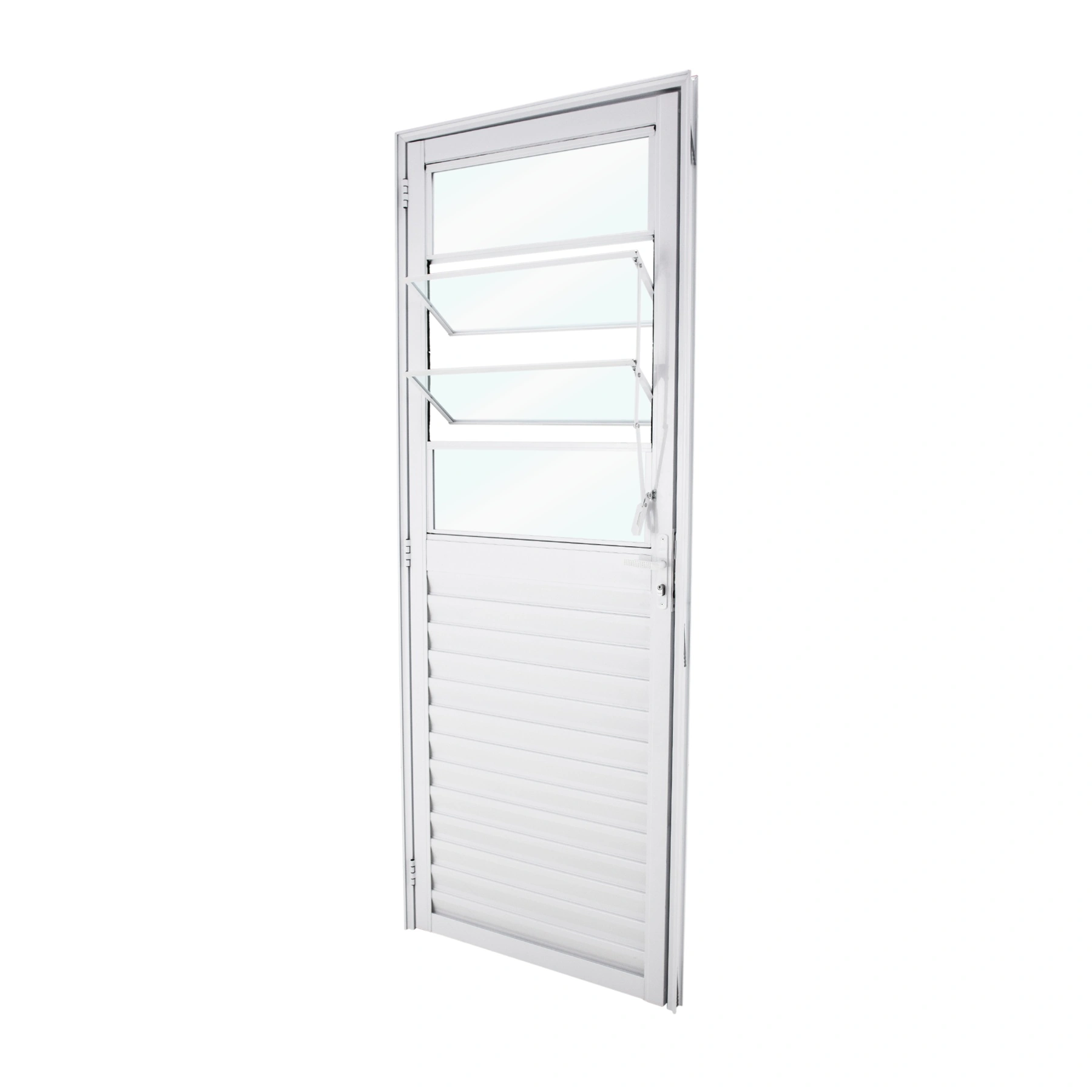 Porta Basculante de Giro Esquerdo 1 Folha Alumínio Pintado Branco 210x80cm Classic CRV
