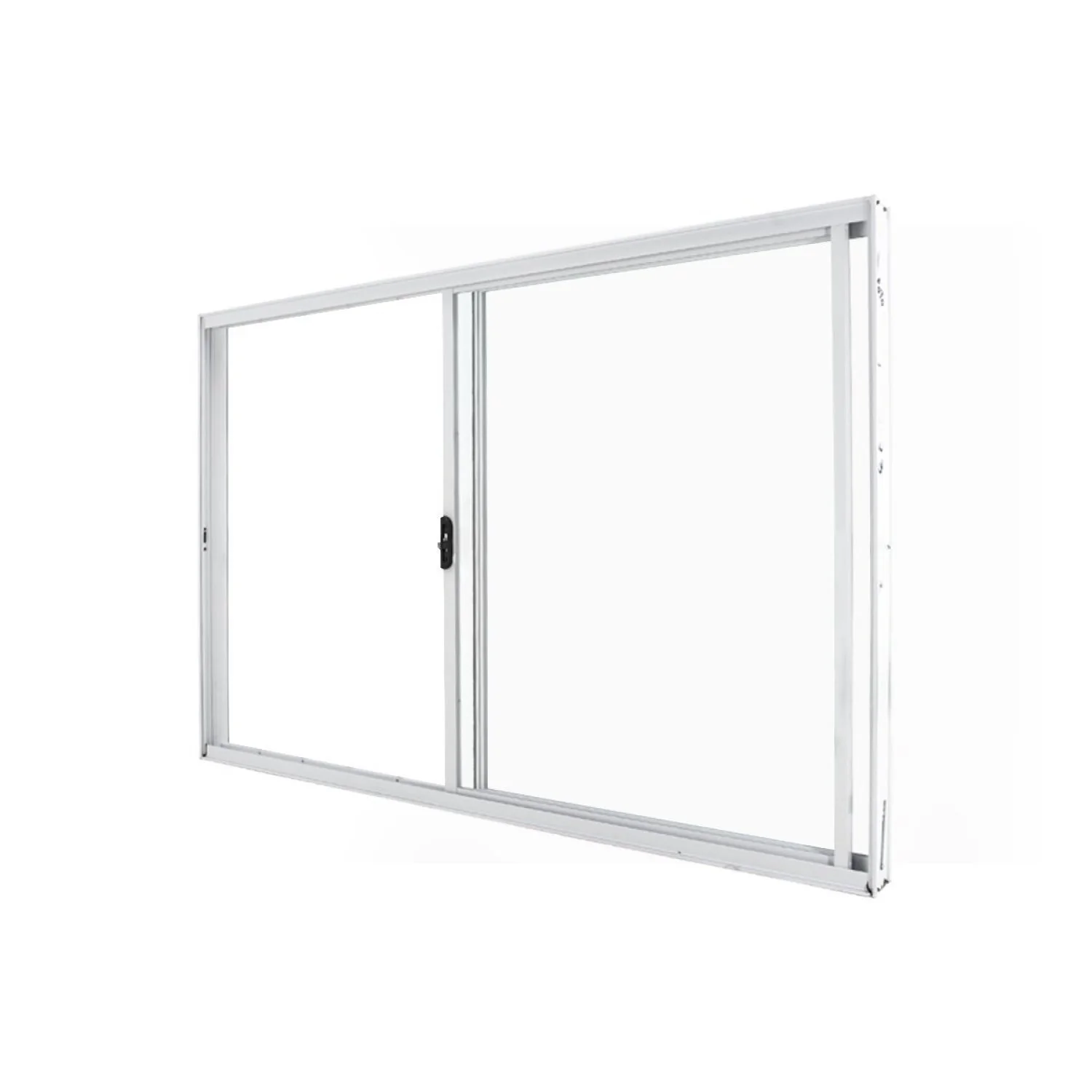 Janela De Correr Abertura Direita 2 Folhas Vidro Liso 100x120cm Exclusiva Esquadrias Branco