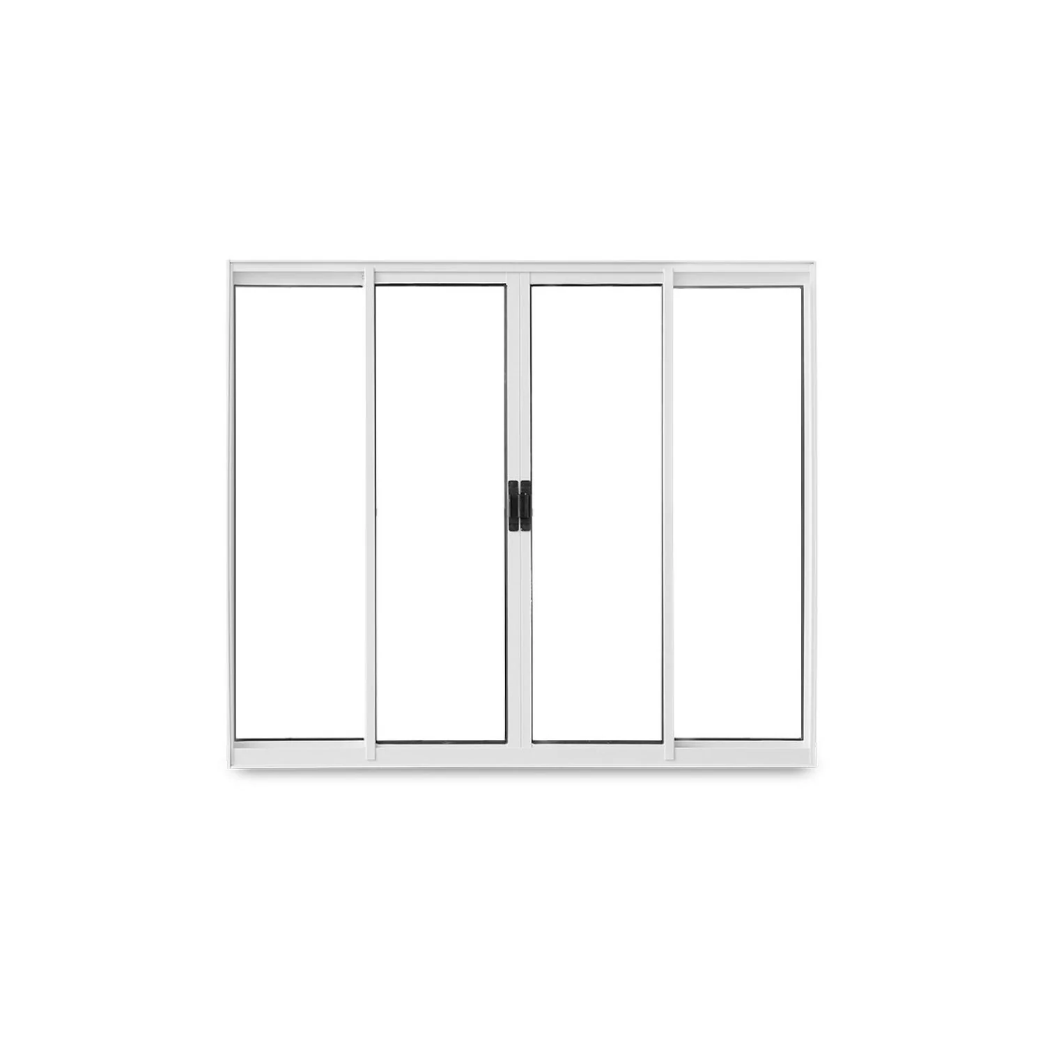 Janela De Correr Abertura Central 4 Folhas Vidro Liso 100x200cm Espresso Esquadrias Branco