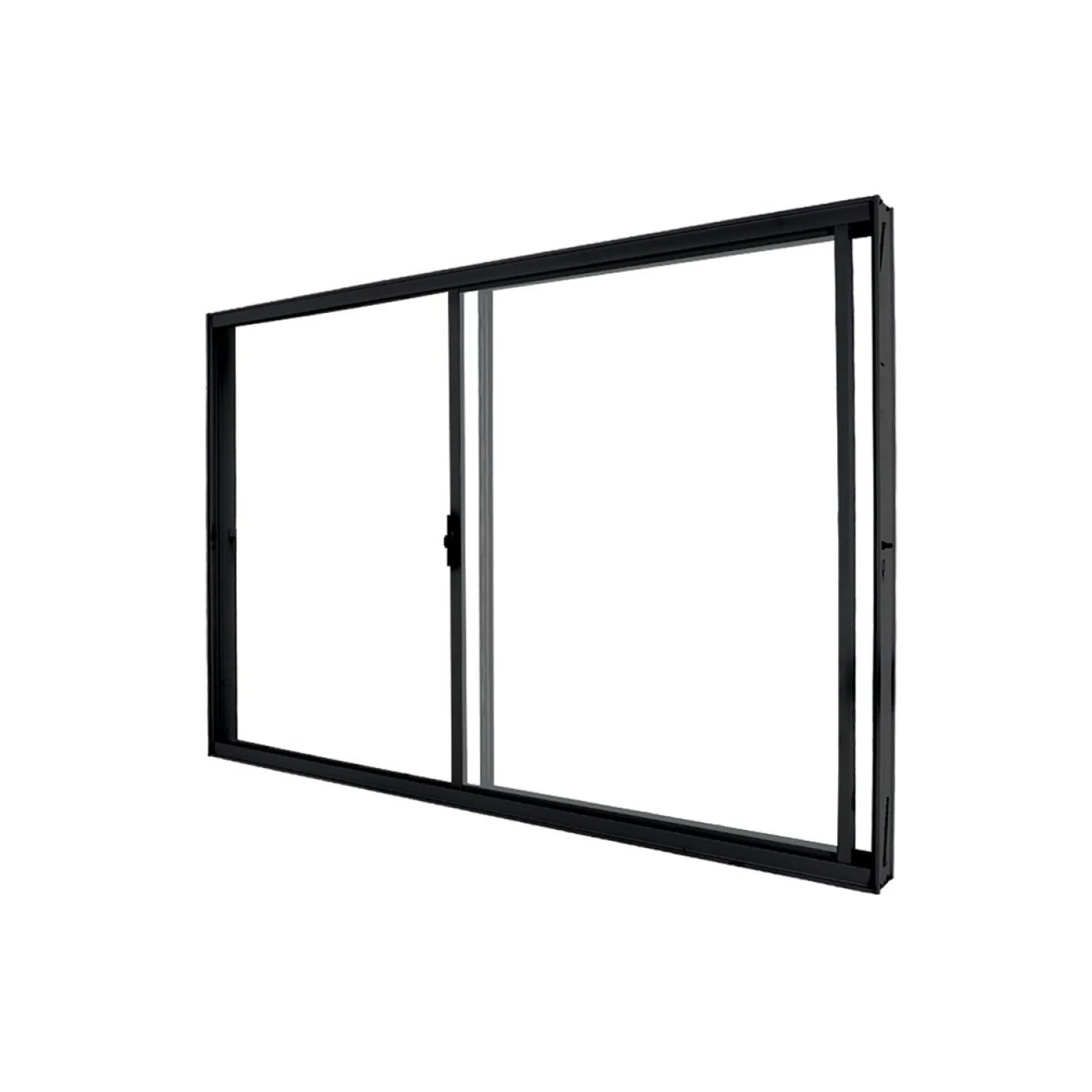 Janela De Alumínio De Correr 100x120cm 2 Folhas Vidro Liso C.r.v Preto