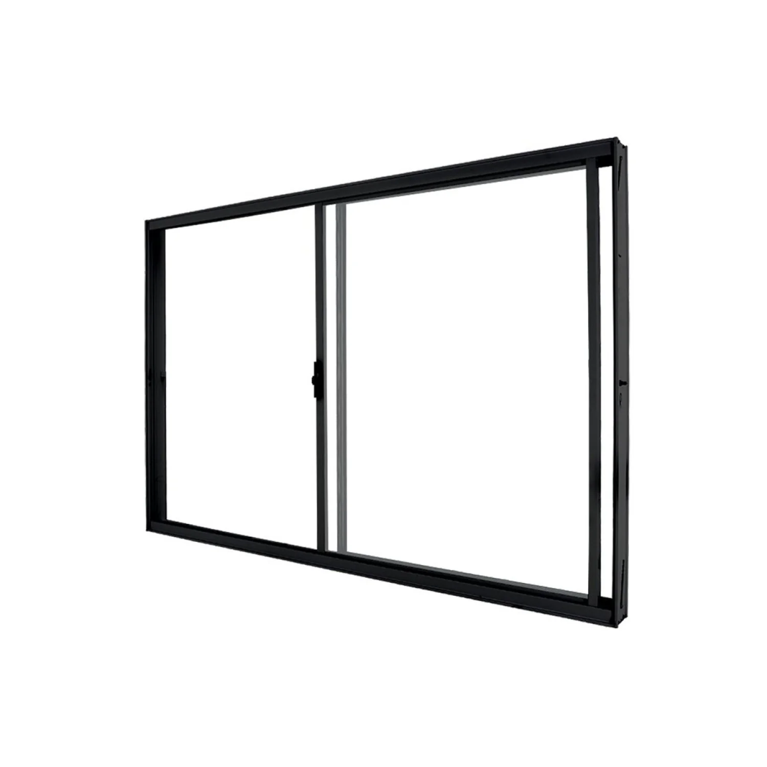 Janela De Alumínio De Correr 100x150cm 2 Folhas Vidro Liso C.r.v Preto