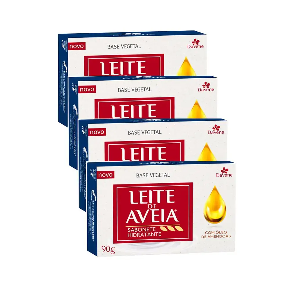 Sabonete Barra Davene Leite De Aveia Amendoas Pack C/4 90g