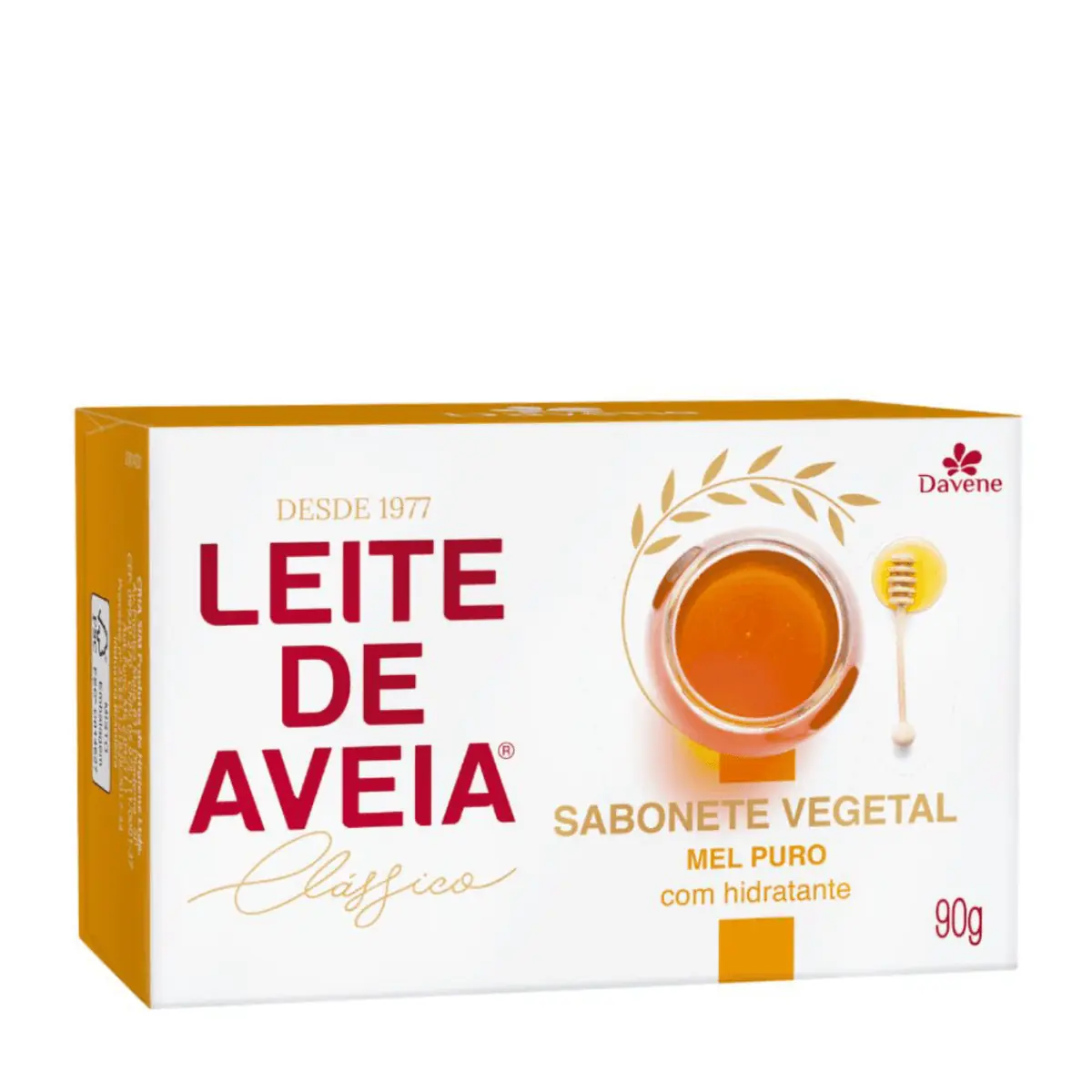 Sabonete Barra Vegetal Mel Puro Davene Leite De Aveia Clássico Caixa 90g