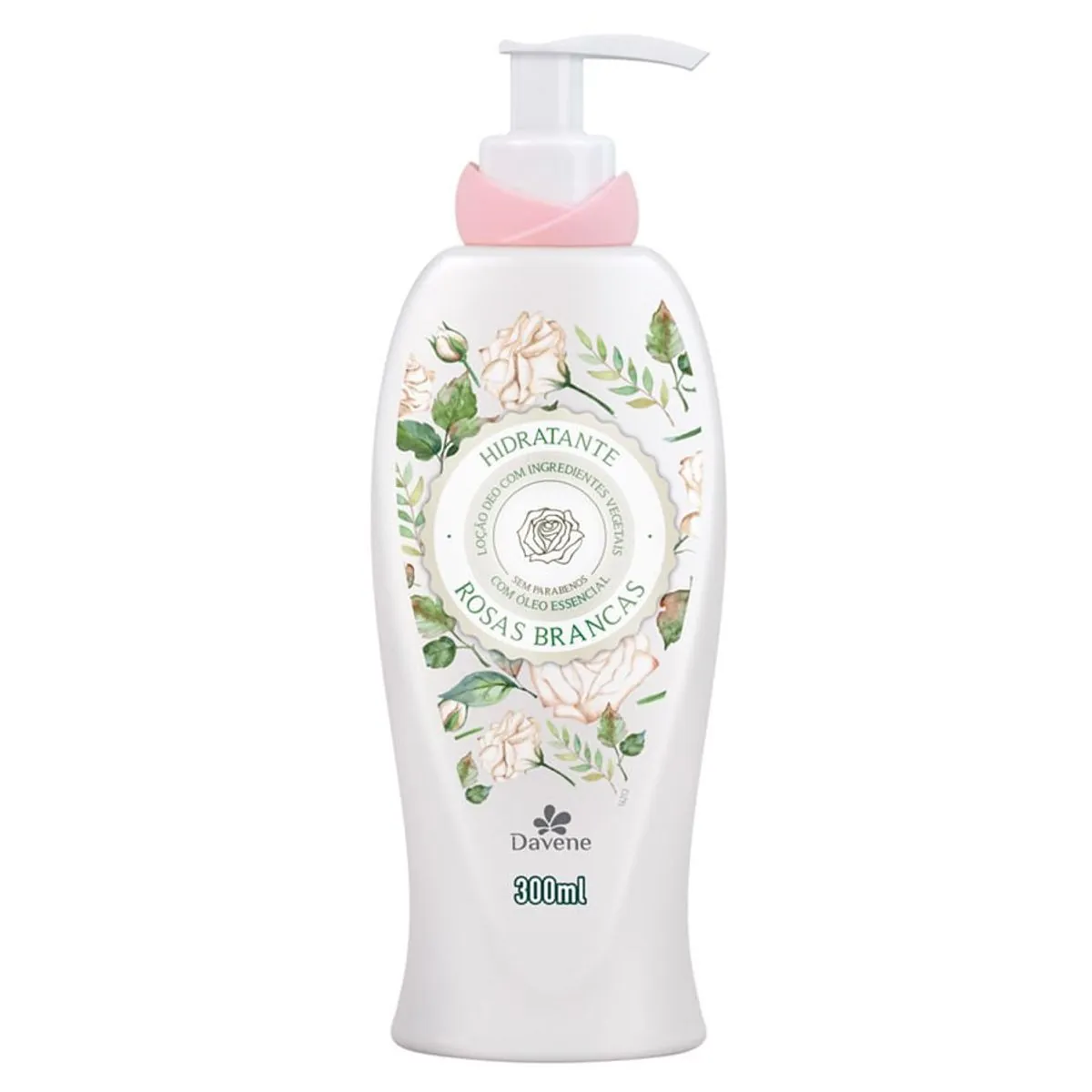 Hidratante Com óleo Essencial Corporal Rosas Brancas Davene Frasco 300ml
