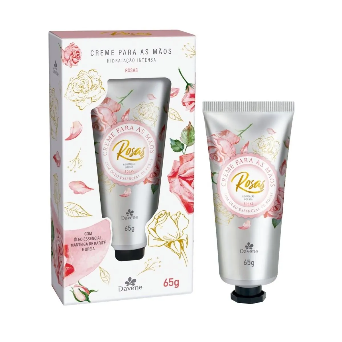 Creme Para As Mãos Hidratação Intensa Rosas Davene Caixa 65g