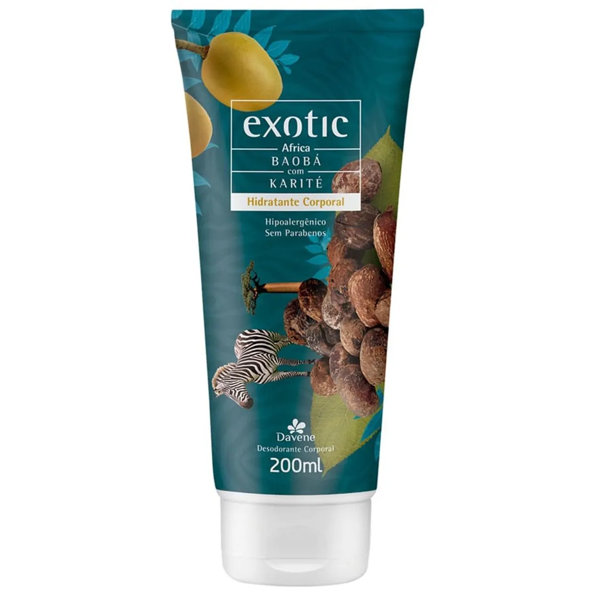 Desodorante Sem Parabenos Corporal áfrica Baobá Com Karité Davene Exotic Bisnaga 200ml