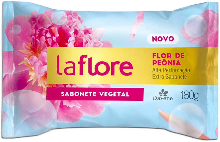 Sabonete Barra Vegetal Flor De Peônia Davene La Flore Flow Pack 180g