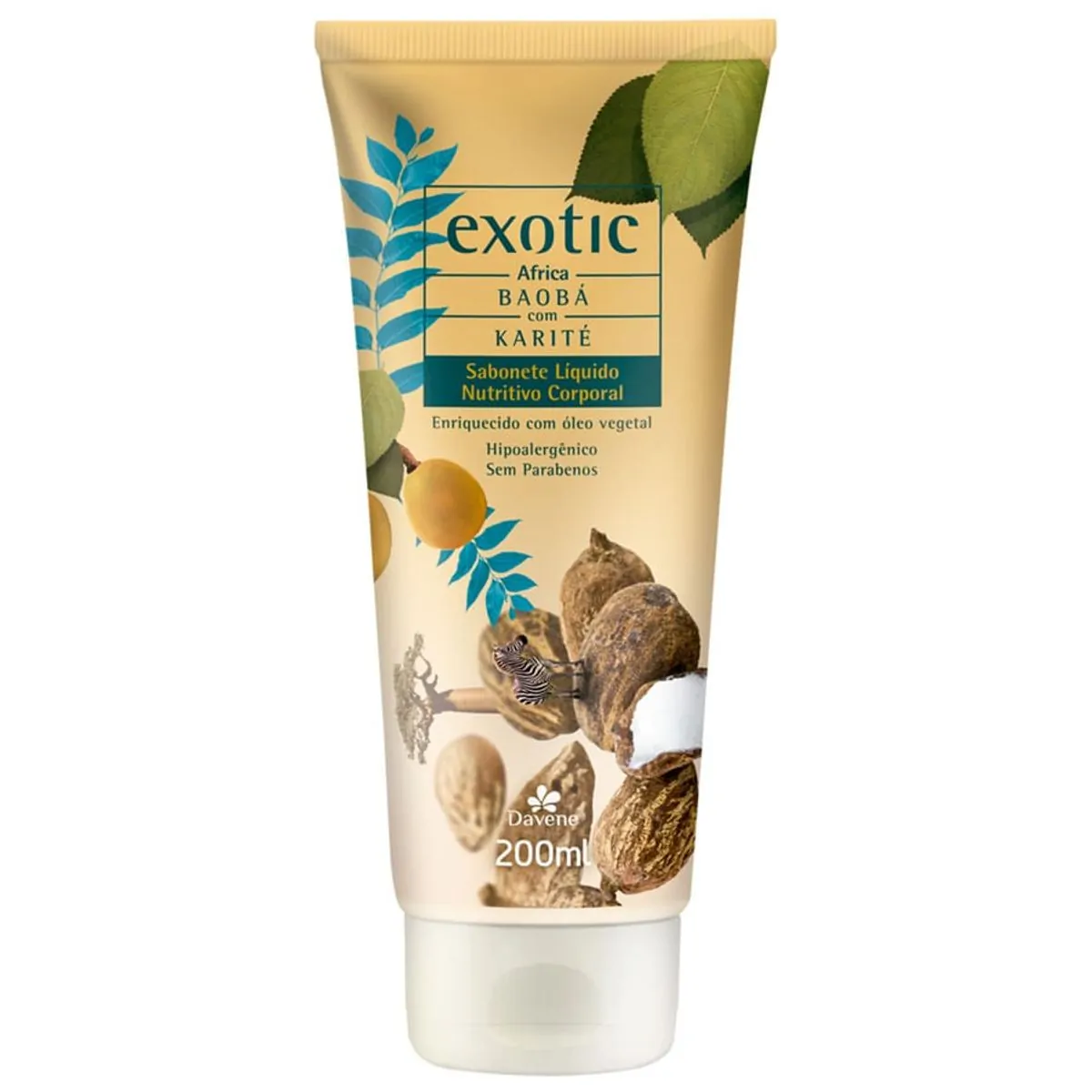 Sabonete Líquido áfrica Baobá Com Karité Davene Exotic Bisnaga 200ml