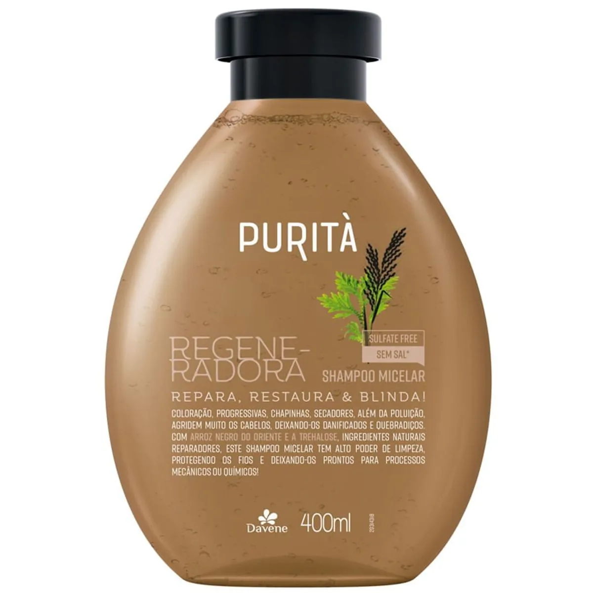 Shampoo Micelar Purita Davene 400ml Regenerador