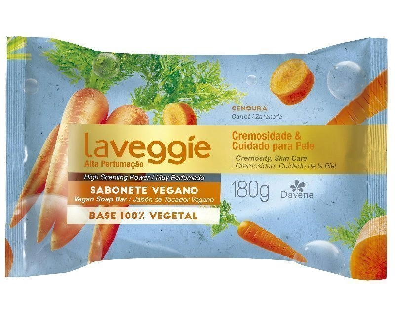 Sabonete Barra Vegetal Cenoura Davene La Veggie Flow Pack 180g