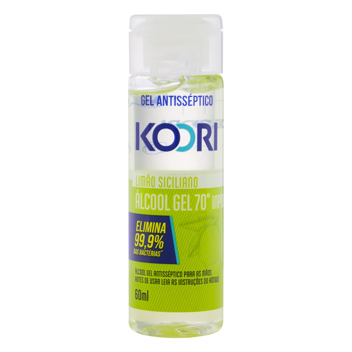 álcool Gel 70 Inpm Limão Siciliano Koori Squeeze 60ml