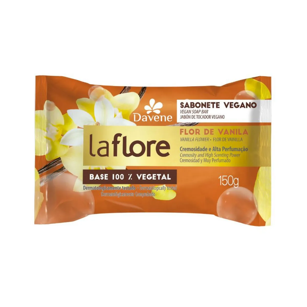 Sabonete Barra Vegetal Flor De Vanila Davene La Flore Flow Pack 150g