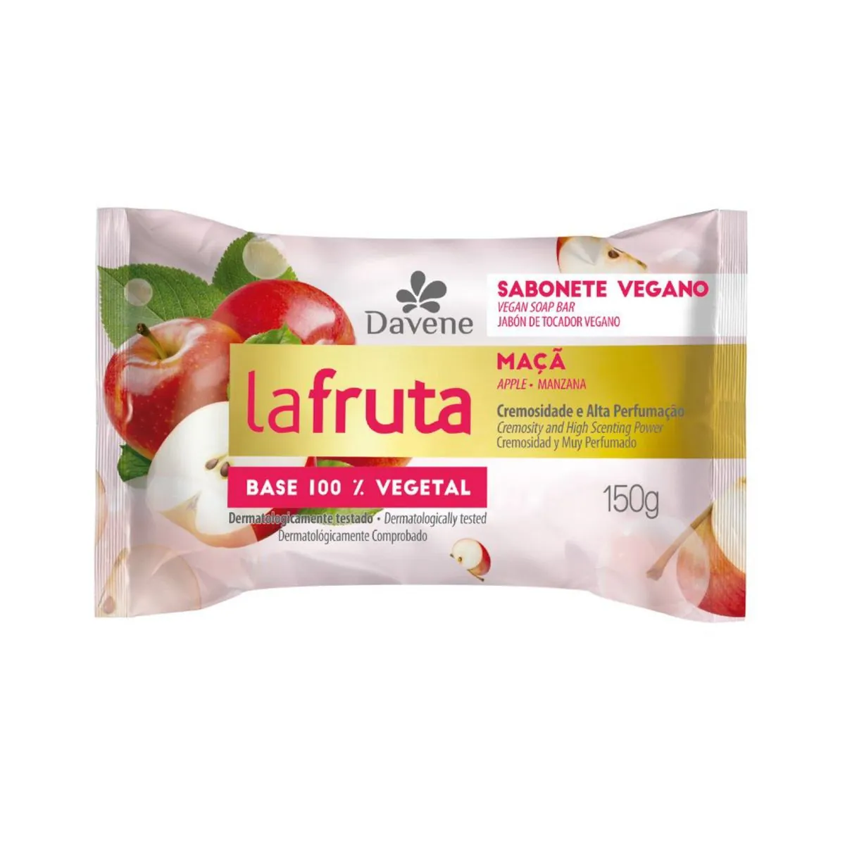Sabonete Barra Vegetal Maçã Davene La Fruta Flow Pack 150g