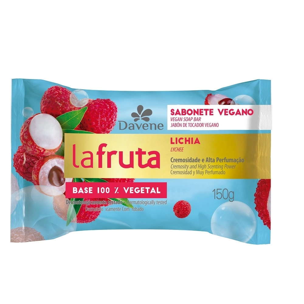 Sabonete Barra Vegetal Lichia Davene La Fruta Flow Pack 150g