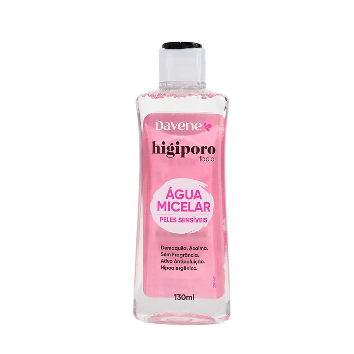 água Micelar Sem Perfume Davene Higiporo Frasco 130ml