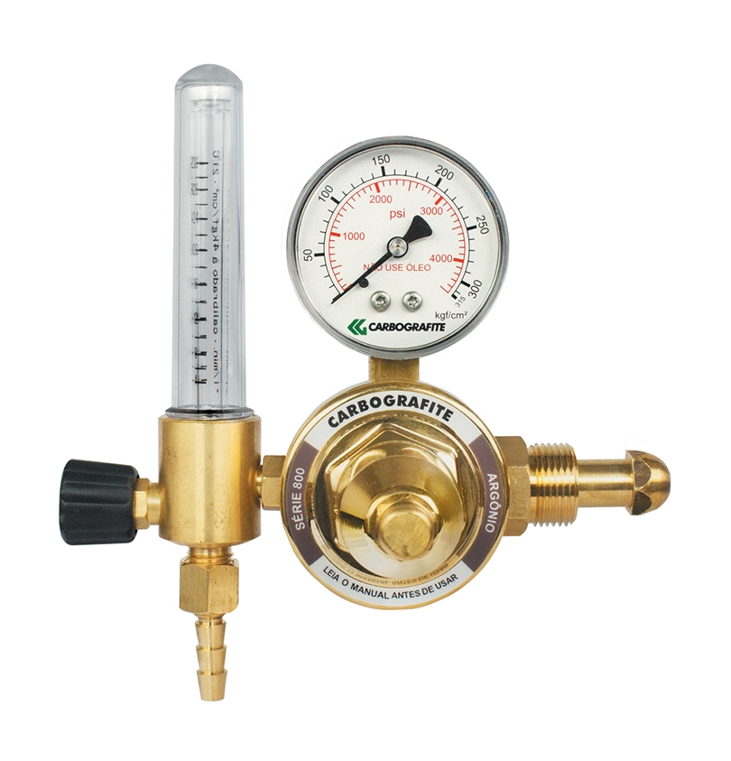 Regulador de Pressão Argônio com Fluxo SERIE800 Carbografite