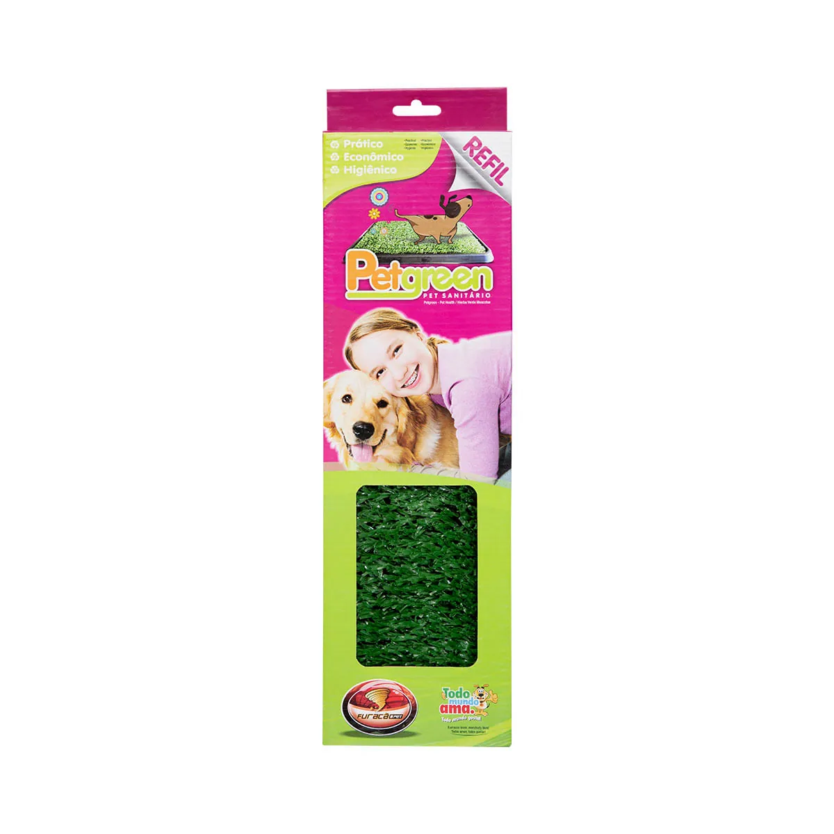 Grama Sintética Para Cães Furacão Pet 38,0cm X 52,5cm Refil