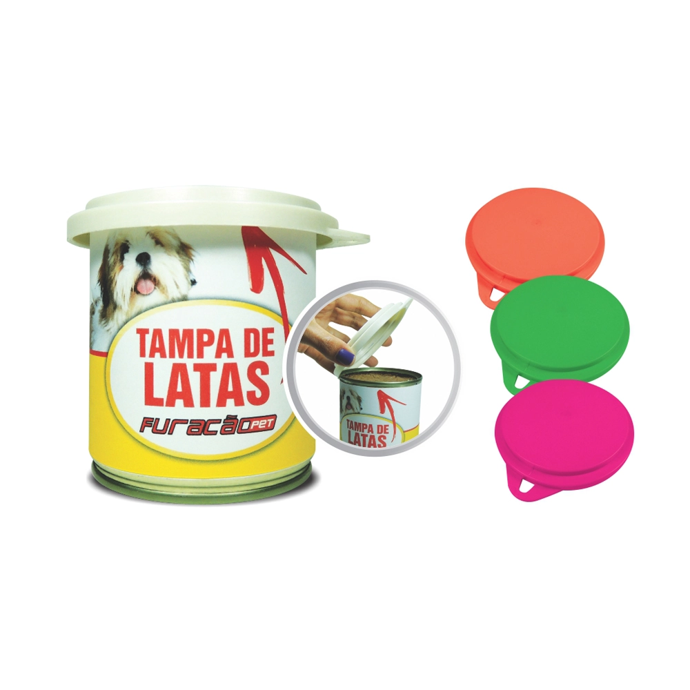 Tampa Para Latas Furacão Pet Pacote 3 Unidades