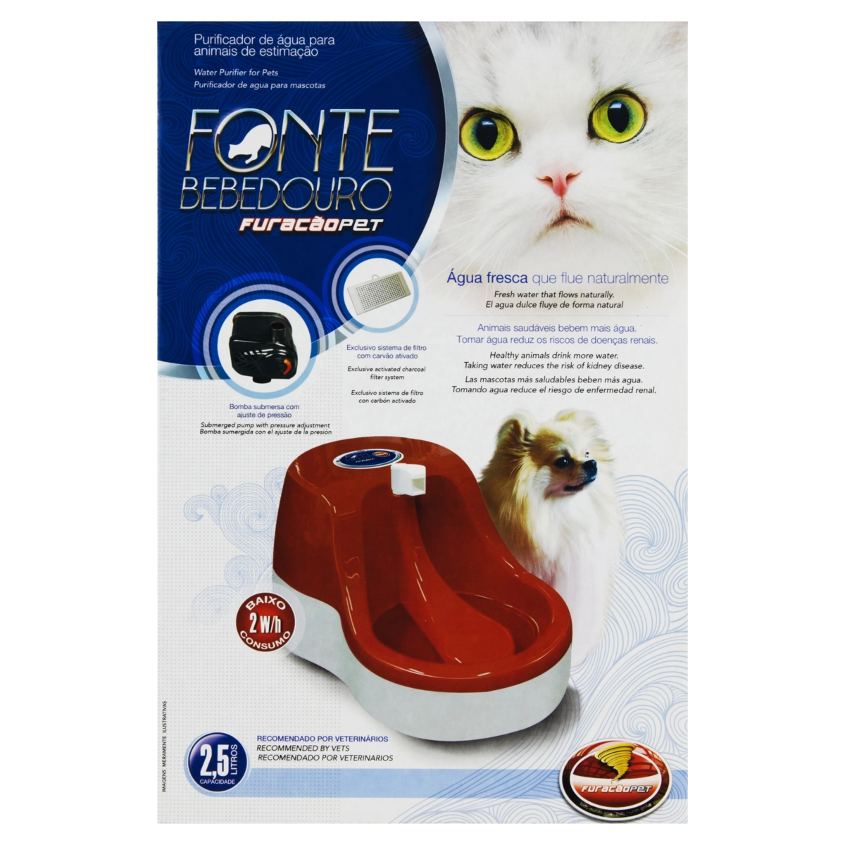 Bebedouro Fonte Rosa Furacão Pet 110V
