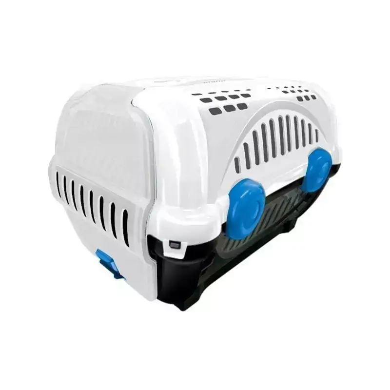 Caixa de Transporte Luxo Furacão Pet Branco com Azul Nº2