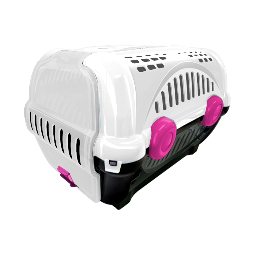 Caixa de Transporte Luxo Branca e Rosa Furacão Pet Nº 02