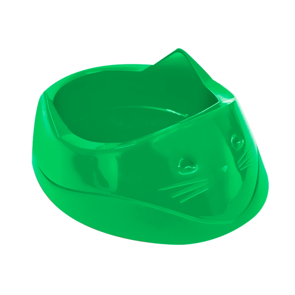 Comedouro Para Gatos Verde 200ml Cara De Gato Furacão Pet