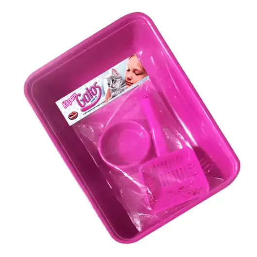 Higiene para PET KIT Gatos com 3 Pecas Rosa