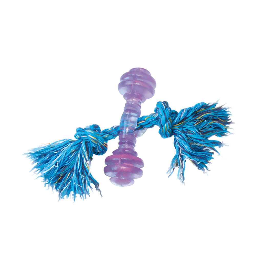 Brinquedo Furacão Pet Halteres Maciço De Pvc Flex Com Corda Vermelho