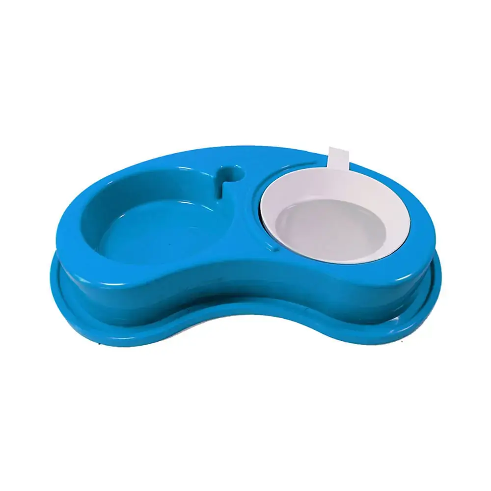 Comedouro Plast Anti Form Luxo Duplo G Azul Re