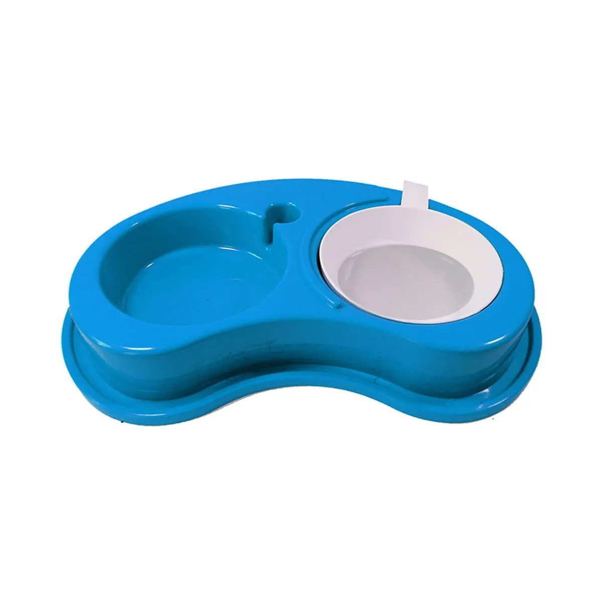 Comedouro Plast Anti Form Luxo Duplo M Azul Re