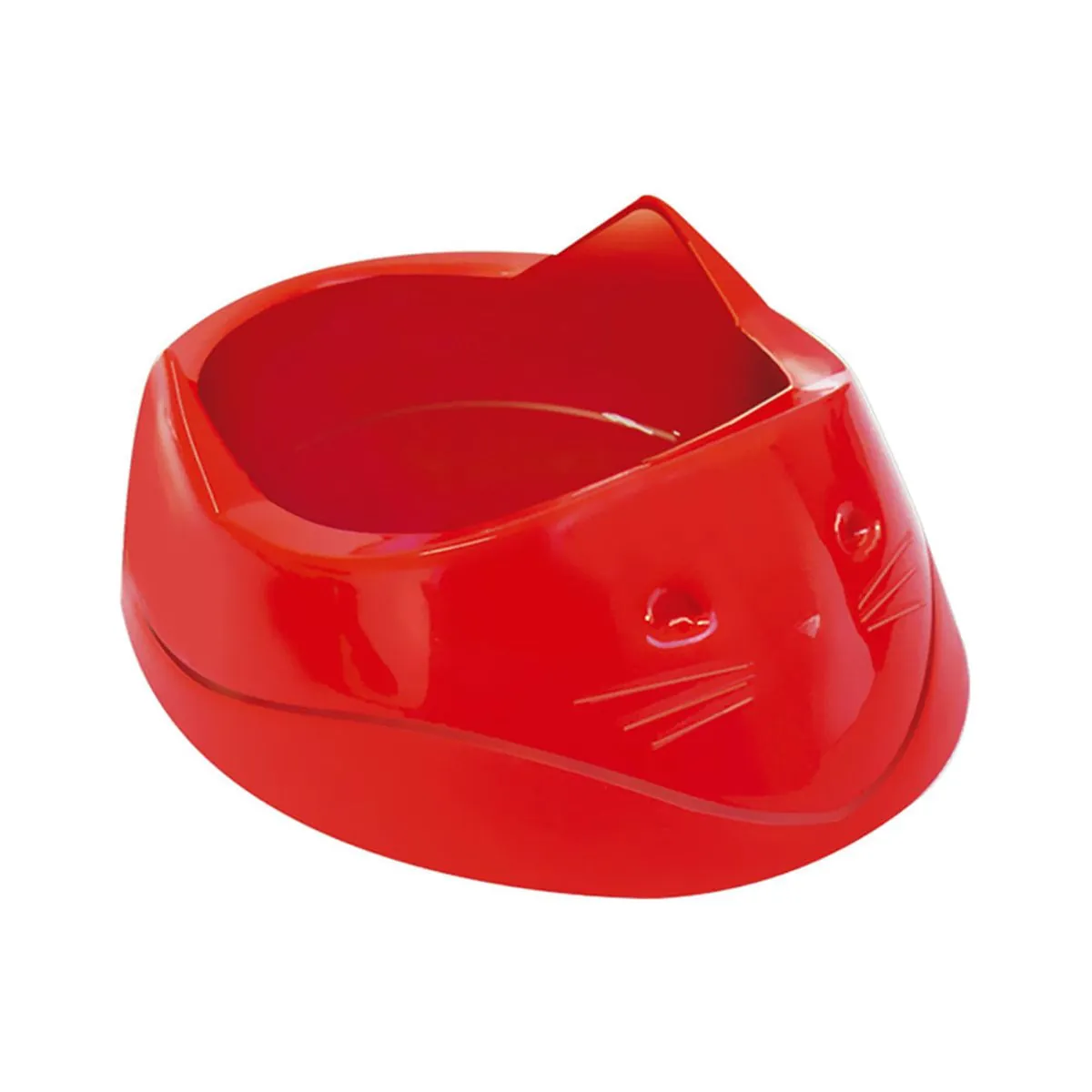 Comedouro Plastico Cara Do Gato 200 Ml Vermelho