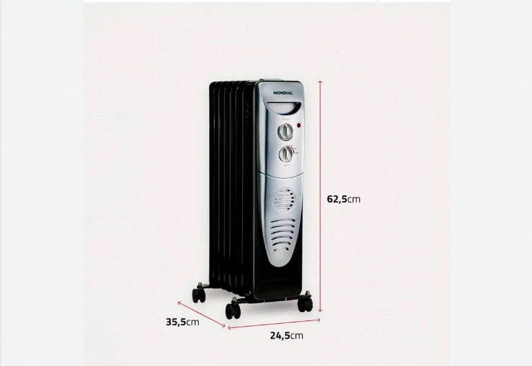 Aquecedor A óleo Mondial 4260 01 A 06 Preto/prata
