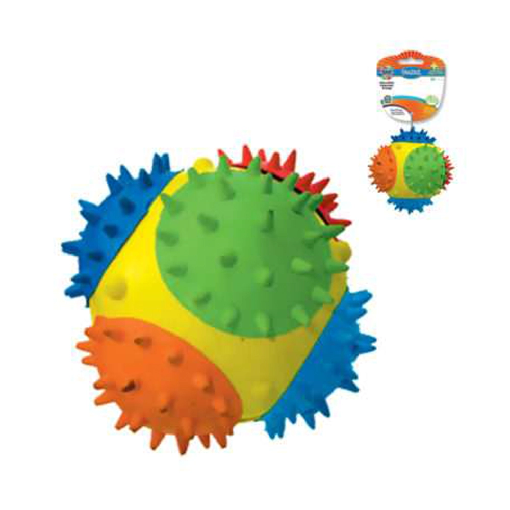 Brinquedo Chalesco Para Cães Bola Mordedor Com Espinhos Colorido